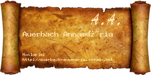 Auerbach Annamária névjegykártya