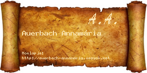 Auerbach Annamária névjegykártya